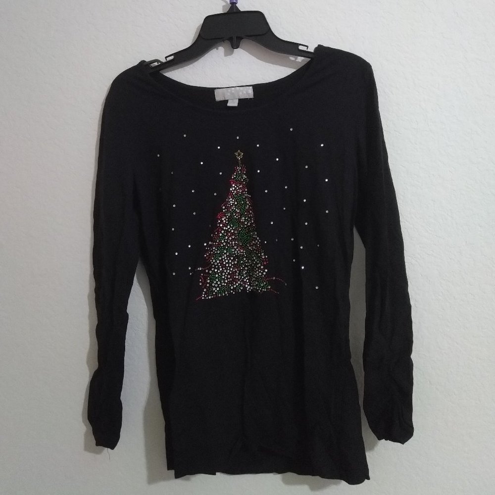 Black Jeweled Christmas Tree Shirt